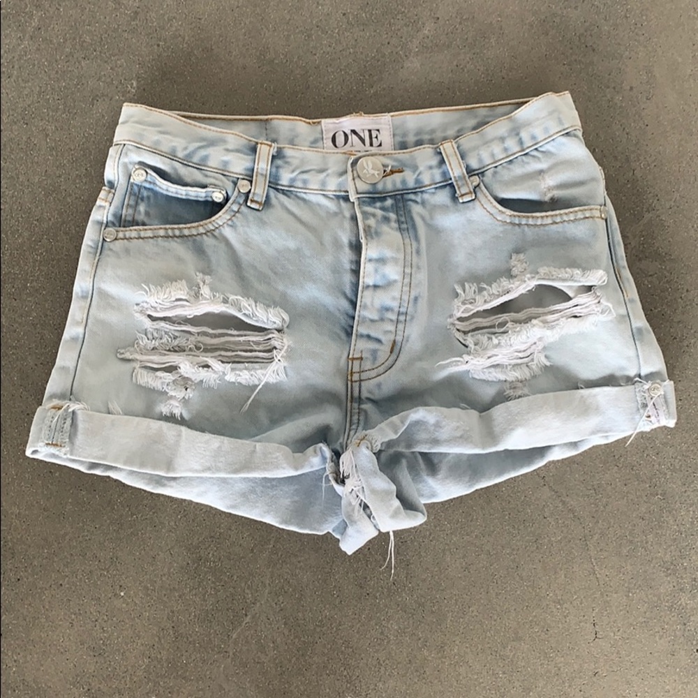 One Teaspoon Hawks distressed light wash